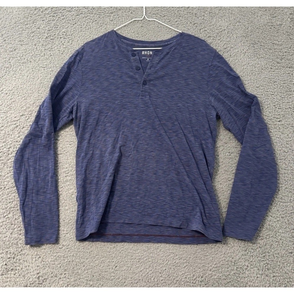 Rhone Shirt Mens Size Medium Purple Henley Thermal Long Sleeve‎ Soft